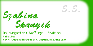 szabina spanyik business card